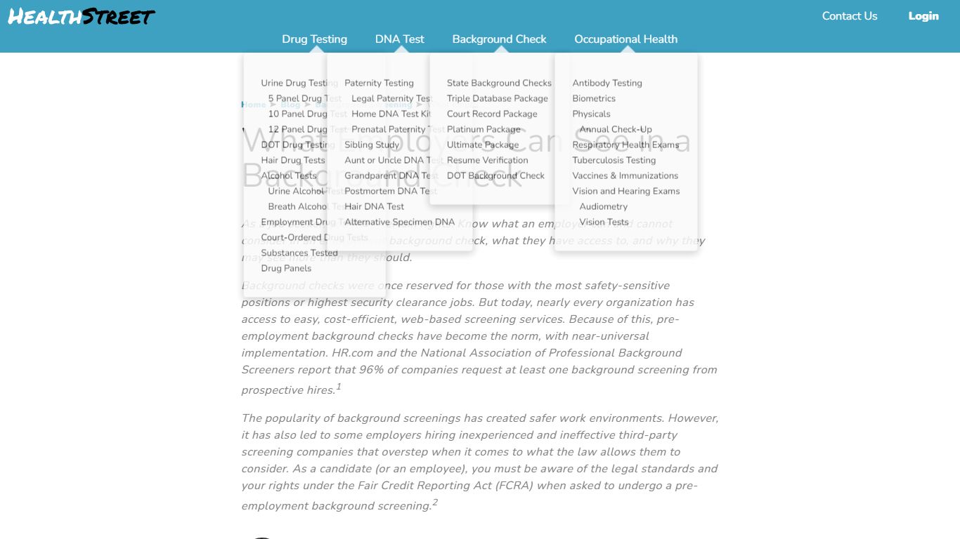 What Employers Can See in a Background Check - Health Street